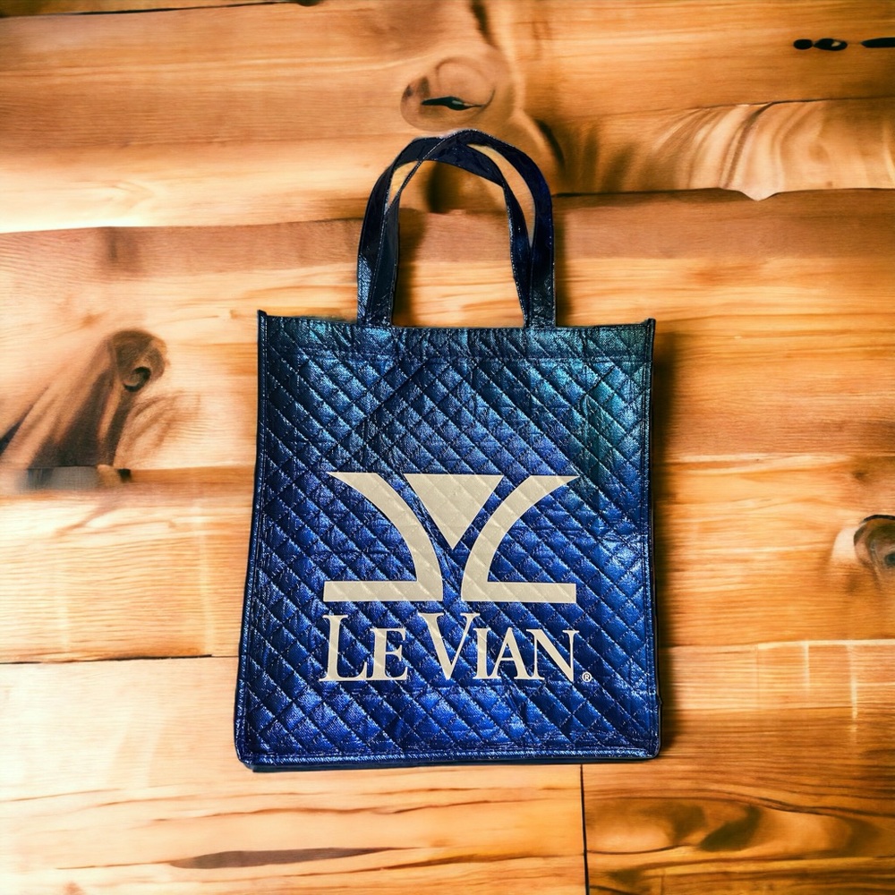 Euc LeVian blue shopping tote bag with handles